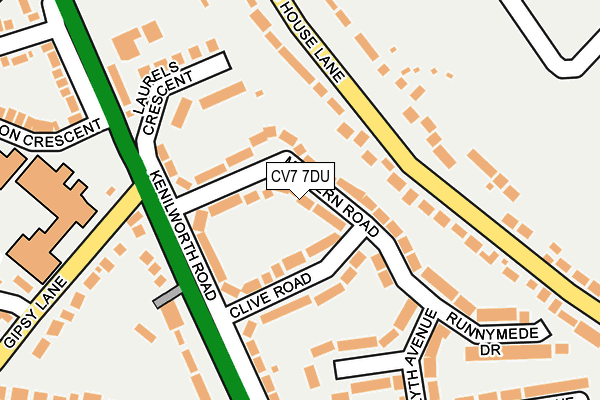 CV7 7DU map - OS OpenMap – Local (Ordnance Survey)