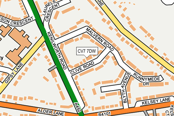 CV7 7DW map - OS OpenMap – Local (Ordnance Survey)