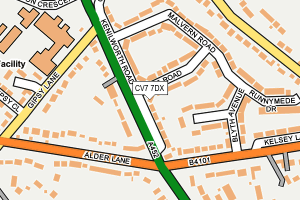 CV7 7DX map - OS OpenMap – Local (Ordnance Survey)