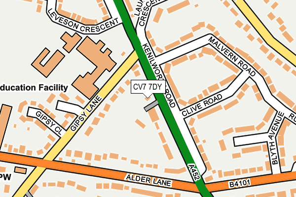 CV7 7DY map - OS OpenMap – Local (Ordnance Survey)