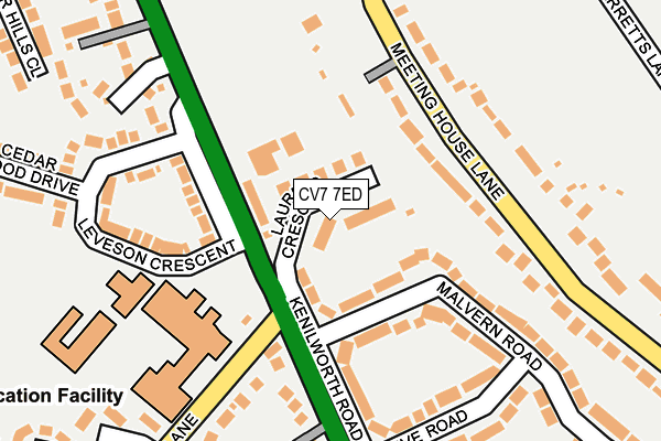 CV7 7ED map - OS OpenMap – Local (Ordnance Survey)