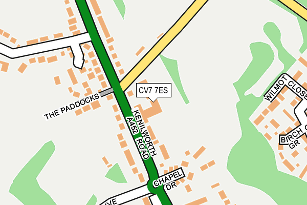 CV7 7ES map - OS OpenMap – Local (Ordnance Survey)