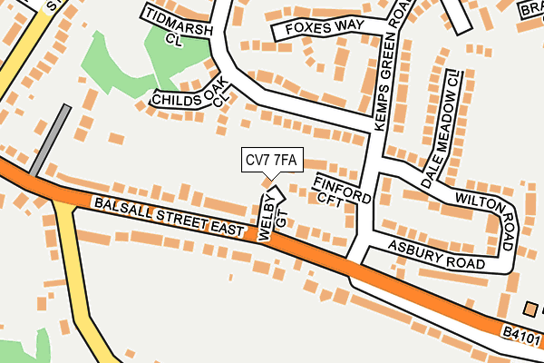 CV7 7FA map - OS OpenMap – Local (Ordnance Survey)
