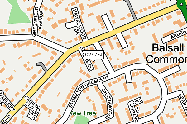 CV7 7FJ map - OS OpenMap – Local (Ordnance Survey)