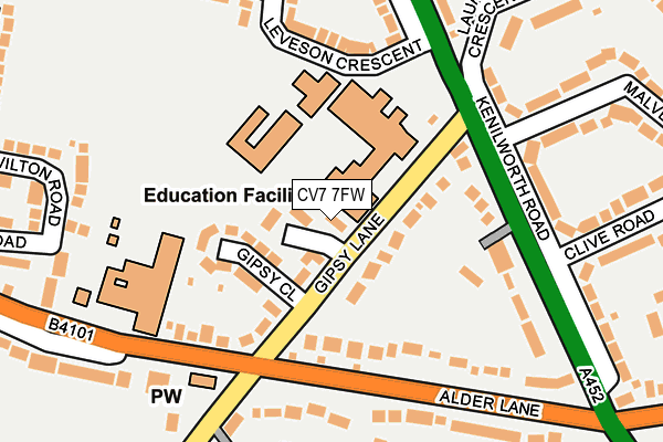 CV7 7FW map - OS OpenMap – Local (Ordnance Survey)