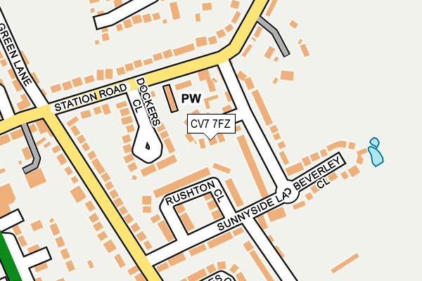 CV7 7FZ map - OS OpenMap – Local (Ordnance Survey)