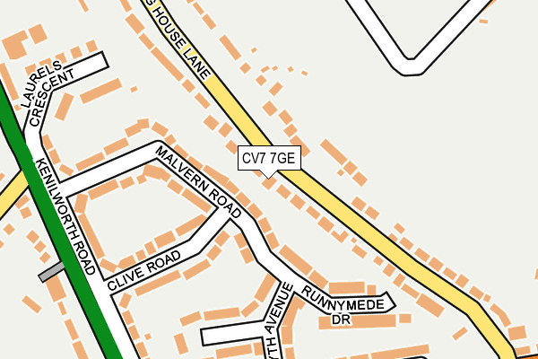 CV7 7GE map - OS OpenMap – Local (Ordnance Survey)