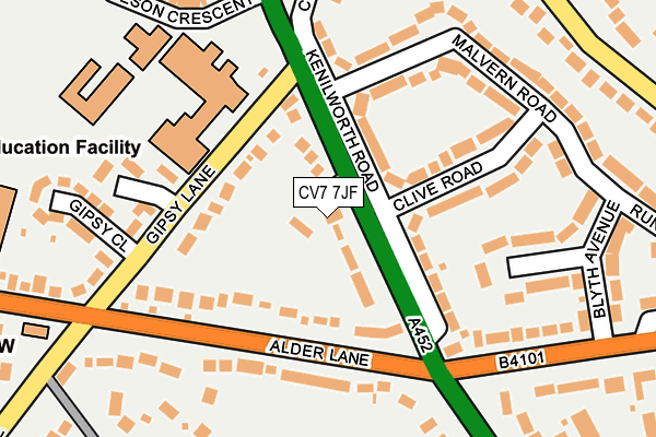 CV7 7JF map - OS OpenMap – Local (Ordnance Survey)