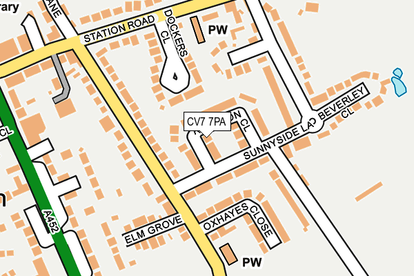 CV7 7PA map - OS OpenMap – Local (Ordnance Survey)