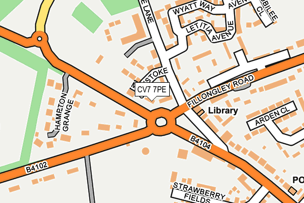 CV7 7PE map - OS OpenMap – Local (Ordnance Survey)