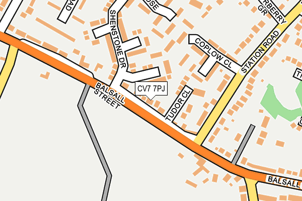 CV7 7PJ map - OS OpenMap – Local (Ordnance Survey)