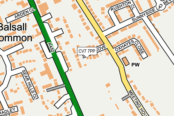 CV7 7PP map - OS OpenMap – Local (Ordnance Survey)