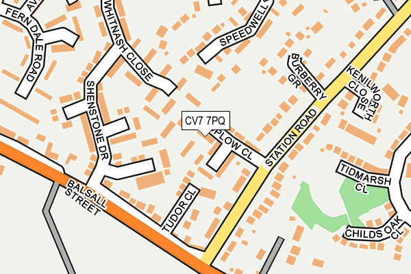 CV7 7PQ map - OS OpenMap – Local (Ordnance Survey)