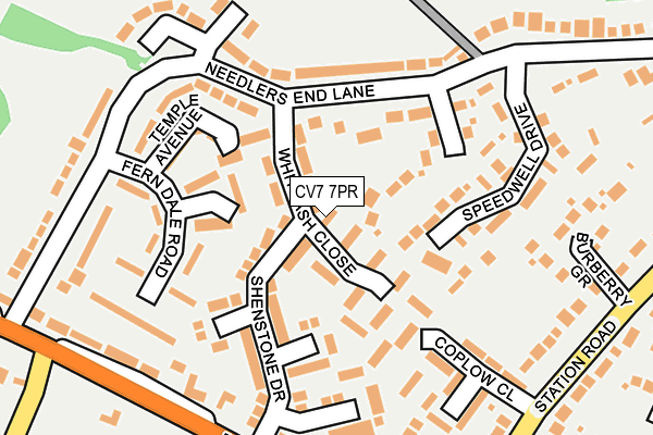 CV7 7PR map - OS OpenMap – Local (Ordnance Survey)