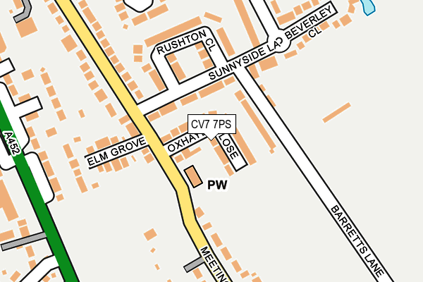 CV7 7PS map - OS OpenMap – Local (Ordnance Survey)