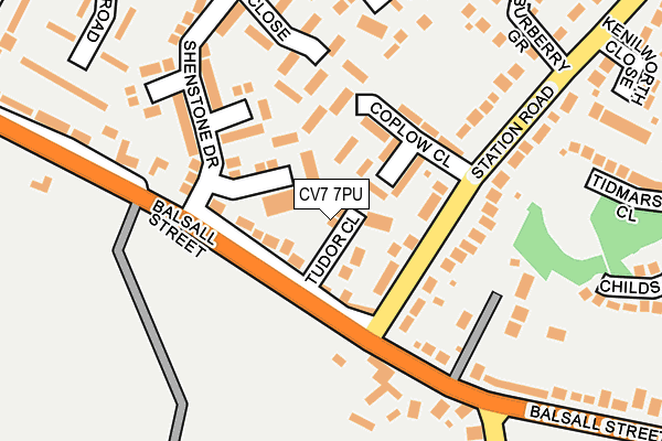 CV7 7PU map - OS OpenMap – Local (Ordnance Survey)