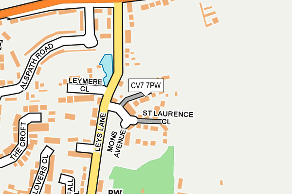 CV7 7PW map - OS OpenMap – Local (Ordnance Survey)