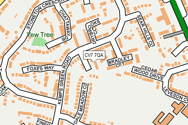 CV7 7QA map - OS OpenMap – Local (Ordnance Survey)