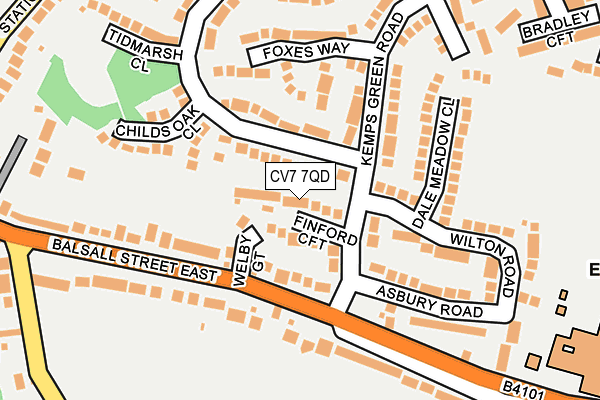 CV7 7QD map - OS OpenMap – Local (Ordnance Survey)
