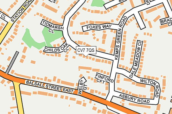 CV7 7QS map - OS OpenMap – Local (Ordnance Survey)