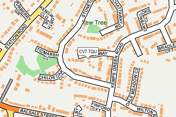 CV7 7QU map - OS OpenMap – Local (Ordnance Survey)