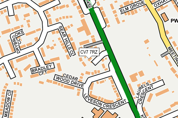 CV7 7RZ map - OS OpenMap – Local (Ordnance Survey)