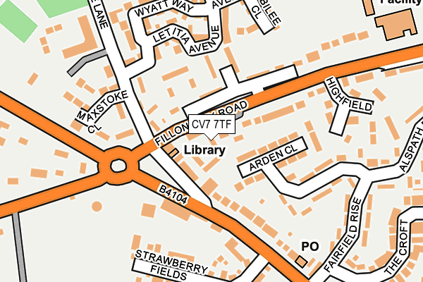 CV7 7TF map - OS OpenMap – Local (Ordnance Survey)