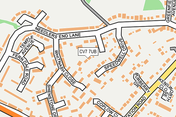 CV7 7UB map - OS OpenMap – Local (Ordnance Survey)