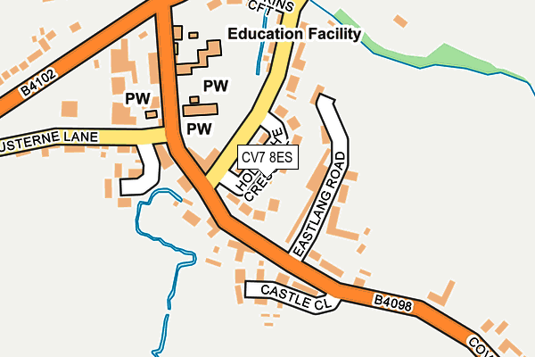 CV7 8ES map - OS OpenMap – Local (Ordnance Survey)