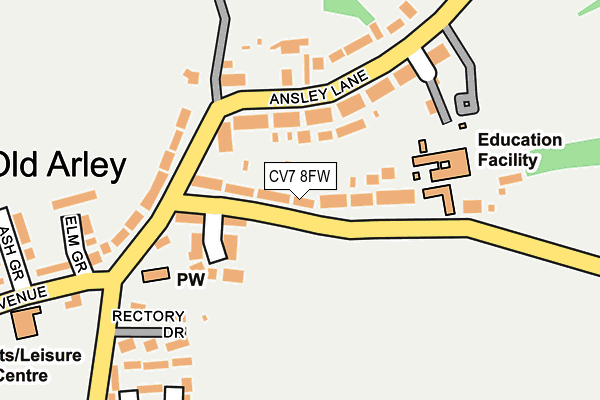 CV7 8FW map - OS OpenMap – Local (Ordnance Survey)
