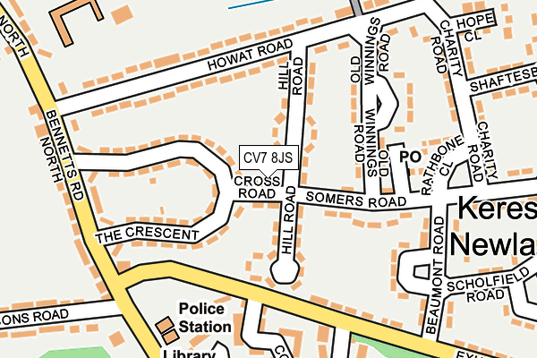 CV7 8JS map - OS OpenMap – Local (Ordnance Survey)