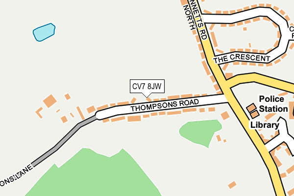 CV7 8JW map - OS OpenMap – Local (Ordnance Survey)