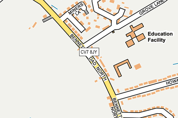 CV7 8JY map - OS OpenMap – Local (Ordnance Survey)