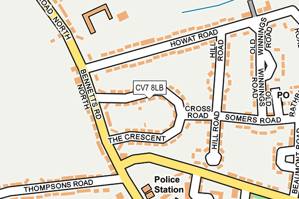 CV7 8LB map - OS OpenMap – Local (Ordnance Survey)
