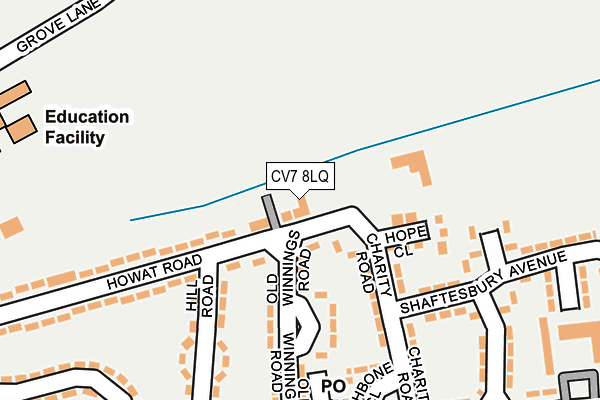 CV7 8LQ map - OS OpenMap – Local (Ordnance Survey)