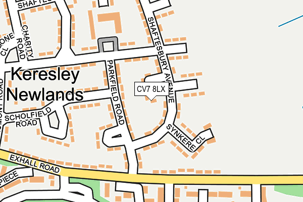 CV7 8LX map - OS OpenMap – Local (Ordnance Survey)