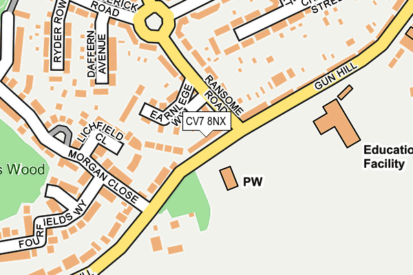 CV7 8NX map - OS OpenMap – Local (Ordnance Survey)