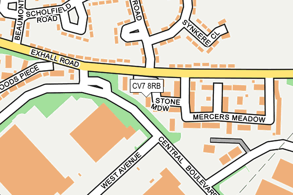 CV7 8RB map - OS OpenMap – Local (Ordnance Survey)