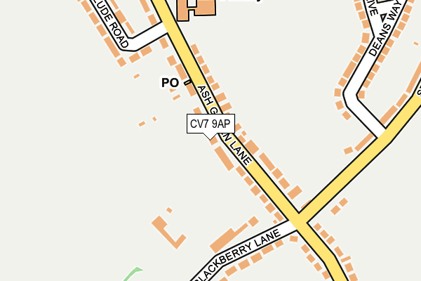 CV7 9AP map - OS OpenMap – Local (Ordnance Survey)