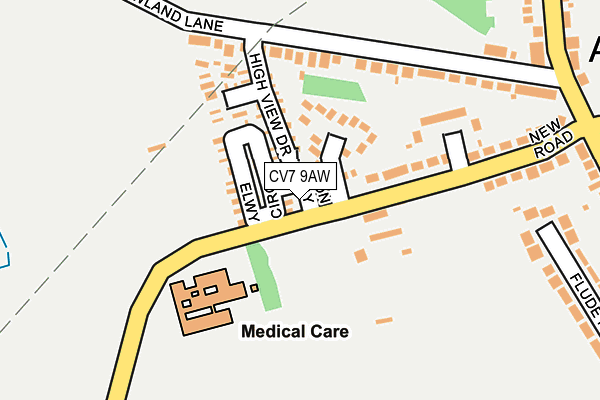 CV7 9AW map - OS OpenMap – Local (Ordnance Survey)