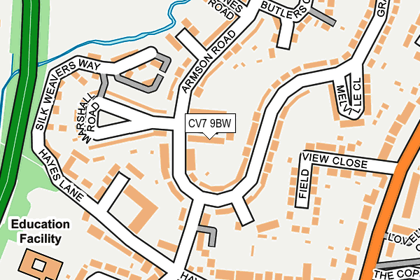 CV7 9BW map - OS OpenMap – Local (Ordnance Survey)