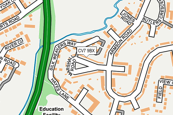 CV7 9BX map - OS OpenMap – Local (Ordnance Survey)