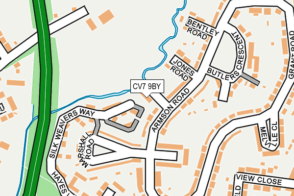 CV7 9BY map - OS OpenMap – Local (Ordnance Survey)
