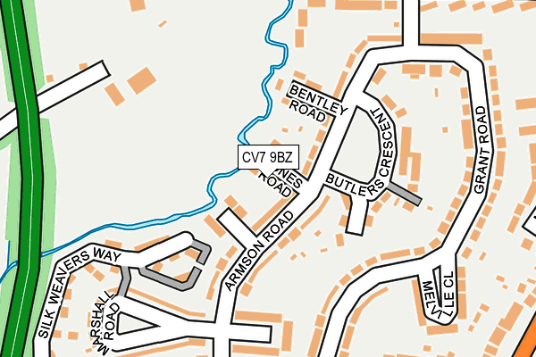 CV7 9BZ map - OS OpenMap – Local (Ordnance Survey)