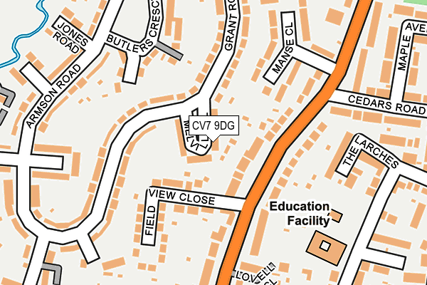 CV7 9DG map - OS OpenMap – Local (Ordnance Survey)