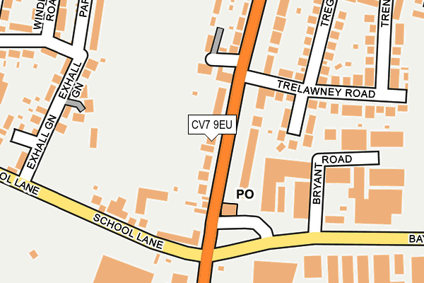CV7 9EU map - OS OpenMap – Local (Ordnance Survey)
