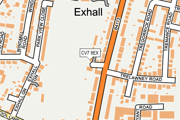 CV7 9EX map - OS OpenMap – Local (Ordnance Survey)