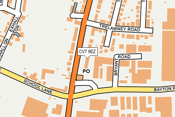 CV7 9EZ map - OS OpenMap – Local (Ordnance Survey)