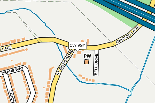 CV7 9GY map - OS OpenMap – Local (Ordnance Survey)