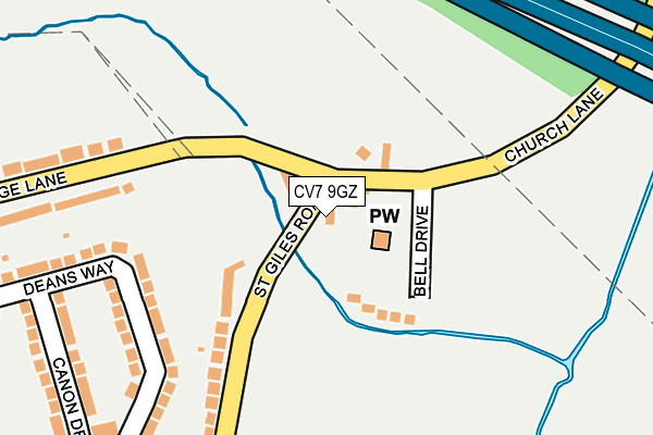 CV7 9GZ map - OS OpenMap – Local (Ordnance Survey)